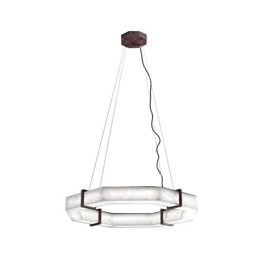 Vireon LED Octagonal Alabaster Chandelier 800mm - Bronze