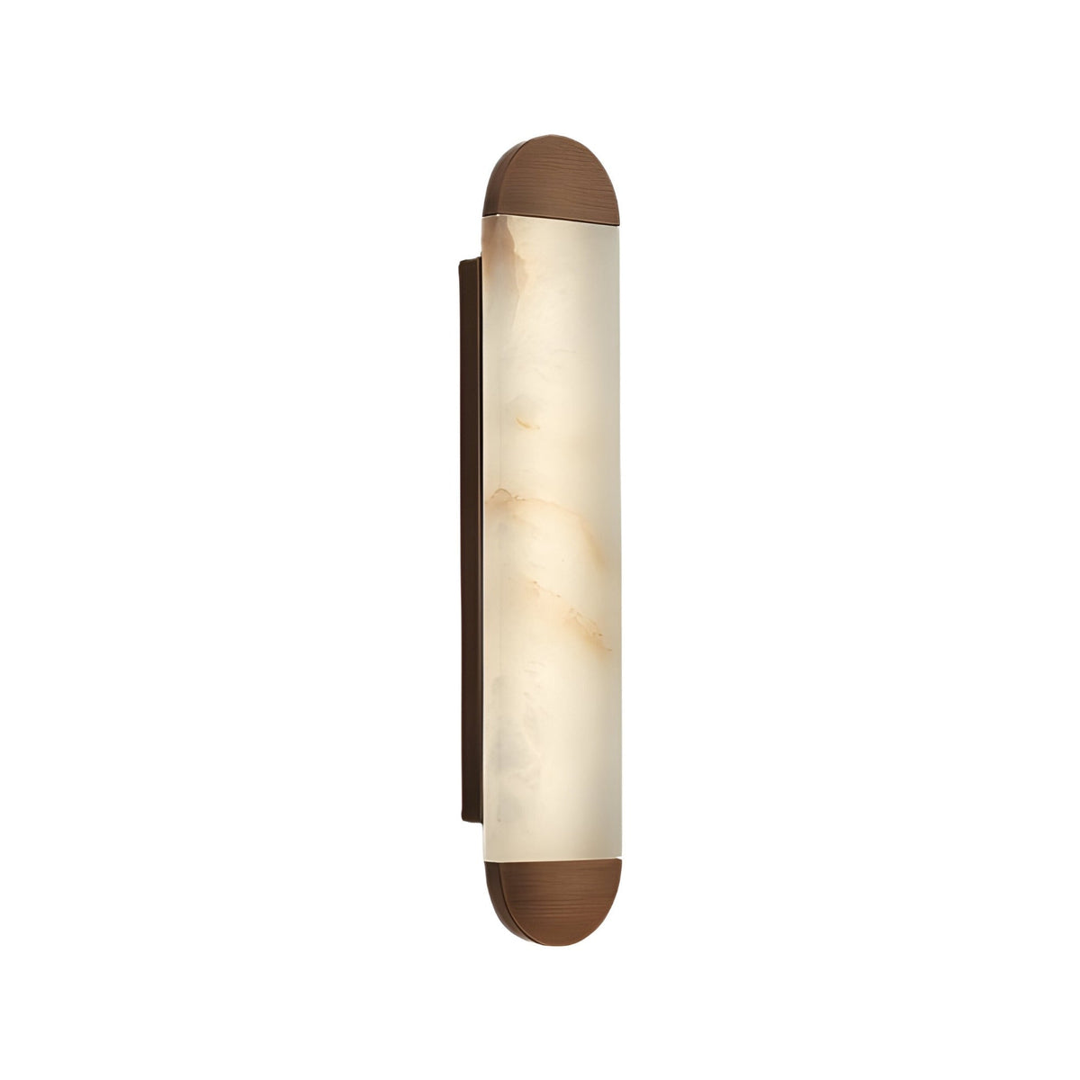 Orivelle LED Medium Vertical Alabaster Wall Light - Brushed Bronze
