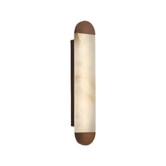 Orivelle LED Medium Vertical Alabaster Wall Light - Brushed Bronze