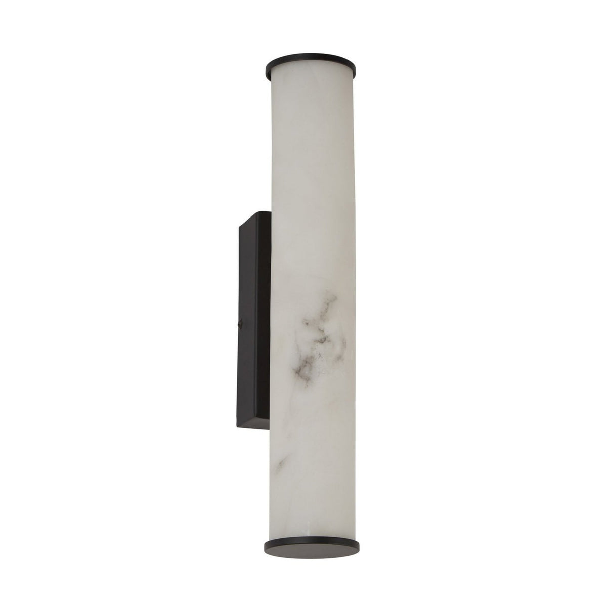 Montavo LED Alabaster Tube Wall Light - Matte Black