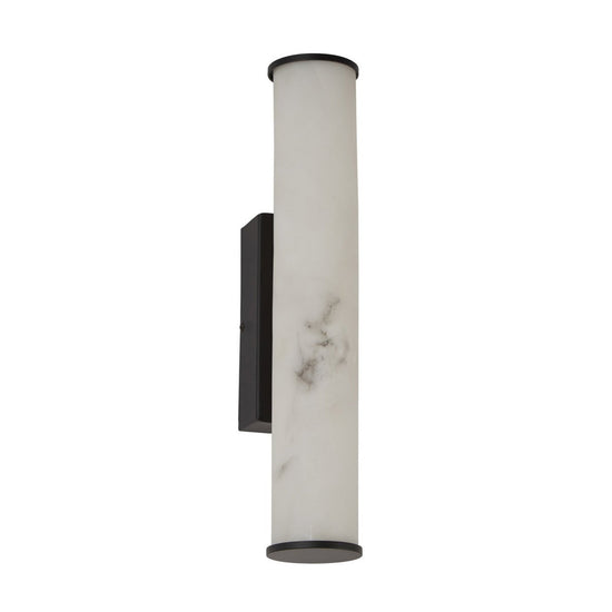 Montavo LED Alabaster Tube Wall Light - Matte Black
