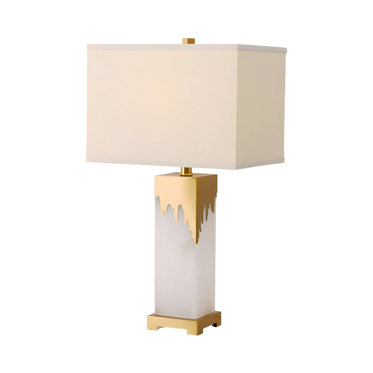 Lumixia 1 Light Gilded Edge Alabaster Table Lamp - Brass & Soft White