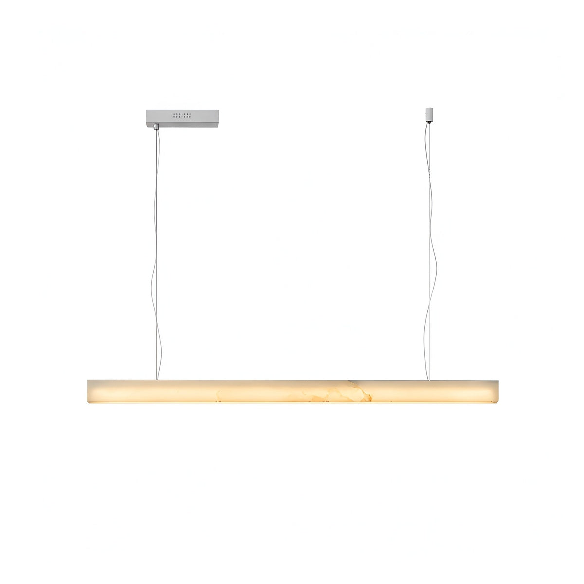 Alba Small Alabaster Linear Chandelier - Soft White