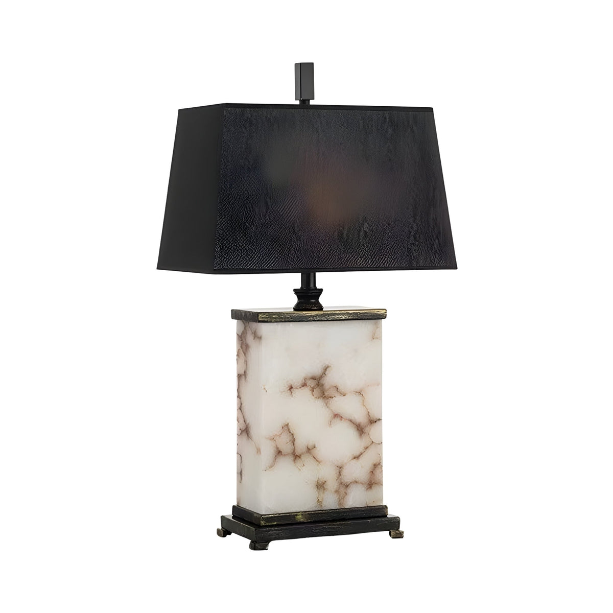 Noctaryn Alabaster Table Lamp - Black & Soft White