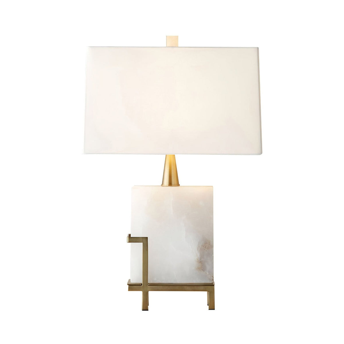 Lumenis 1 Light Alabaster Table Lamp - Brass & Soft White