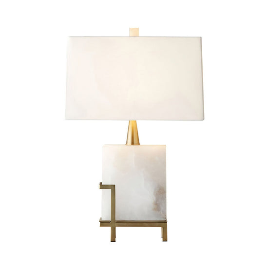 Lumenis 1 Light Alabaster Table Lamp - Brass & Soft White