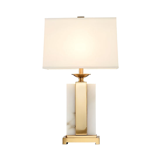 Chandor Alabaster Table Lamp - Brass with White Shade