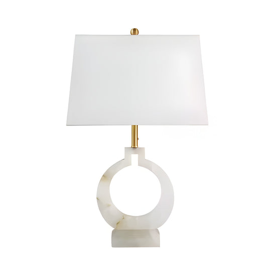Ardella 1 Light Circular Alabaster Table Lamp - Brass & Soft White