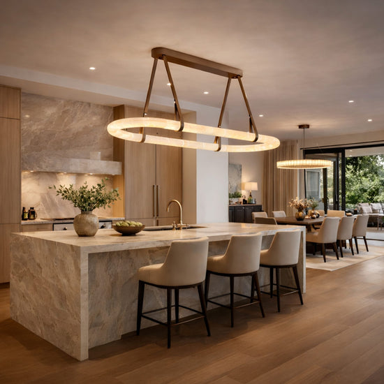 Cintura LED Small Alabaster Floating Pendant Light - Soft White