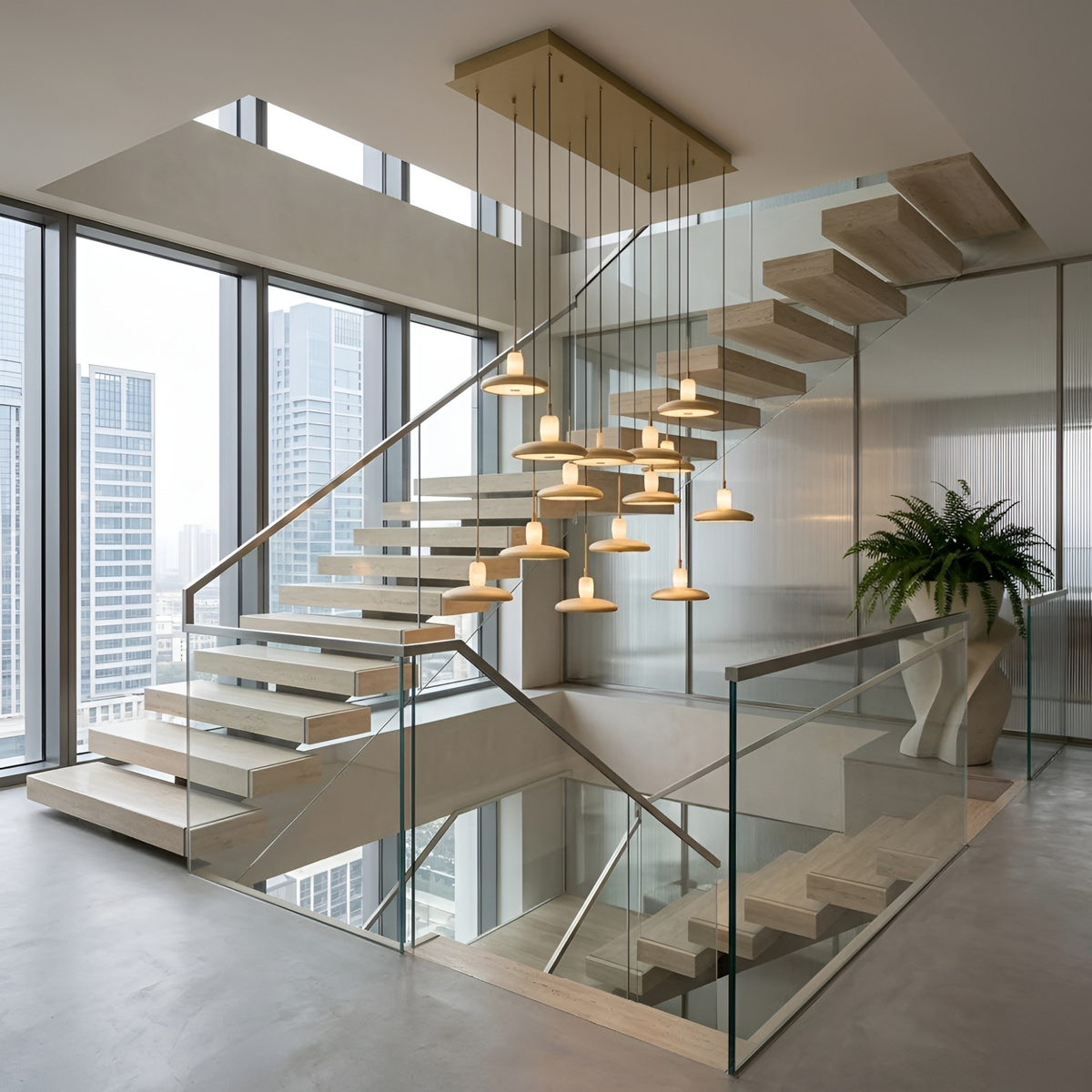 Aurevia 14 Light LED Linear Alabaster Chandelier - Brushed Brass