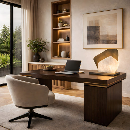 Caelis LED Alabaster Cluster Table Lamp - Brushed Brass