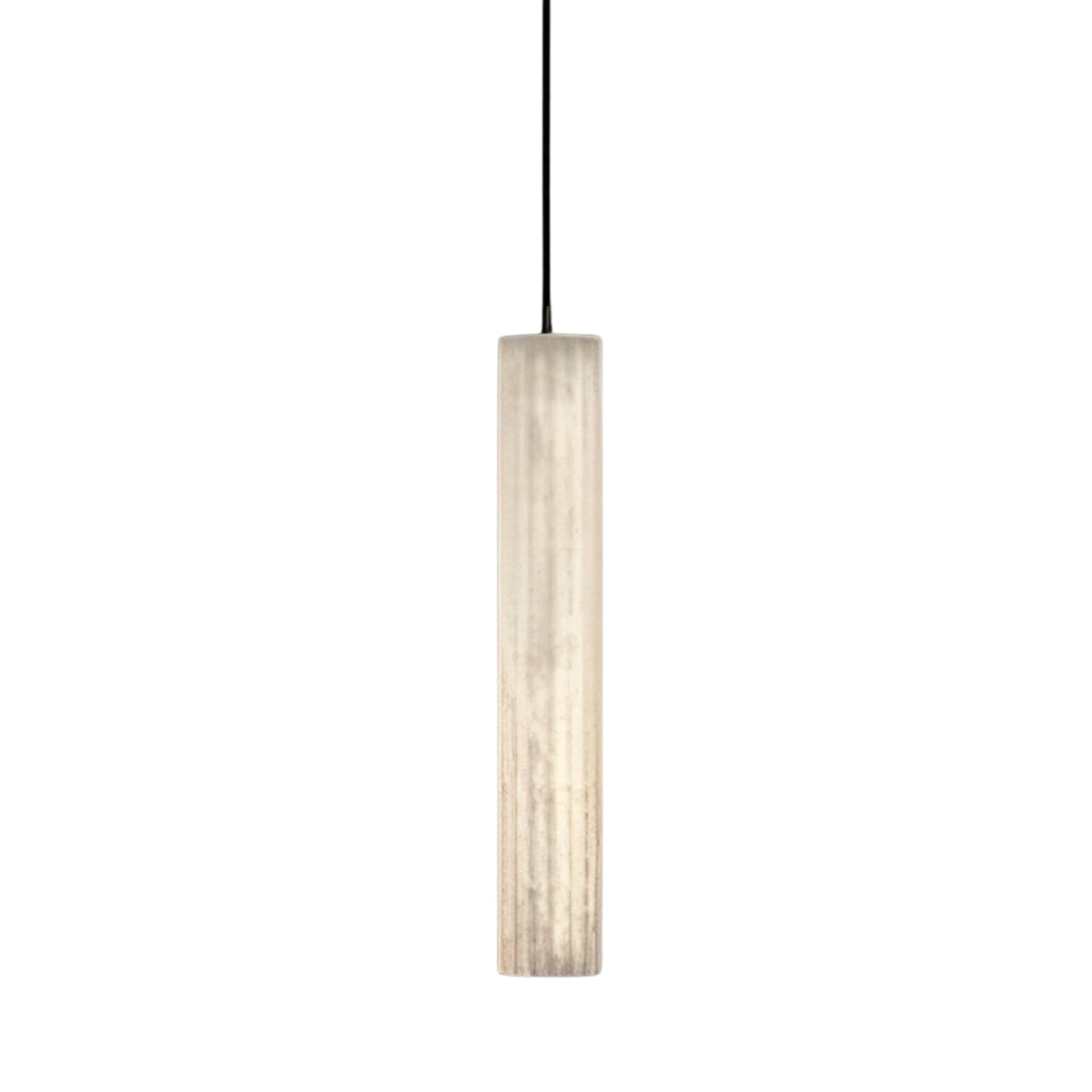 Lucara LED Alabaster Single Pendant Light - Matt Black