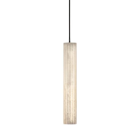 Lucara LED Alabaster Single Pendant Light - Matt Black