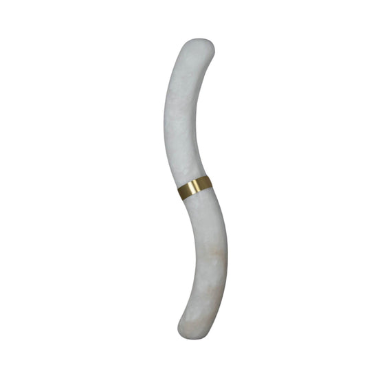 Aureli LED Curved Alabaster Wall Light - Brushed Brass