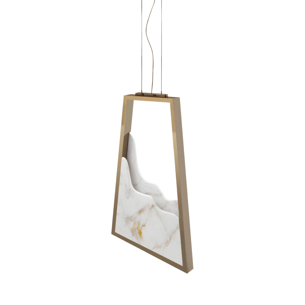 Atria LED Alabaster Single Pendant Light - Brushed Brass