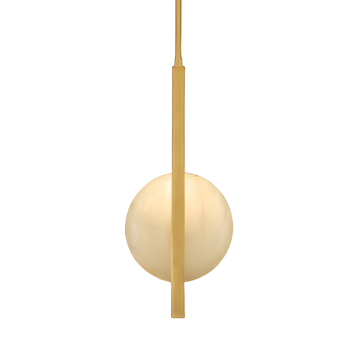 Elyra LED Alabaster Single Pendant Light - Brushed Brass