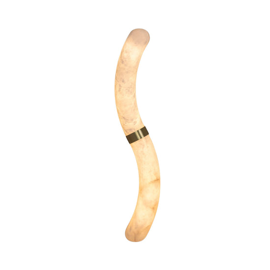 Aureli LED Curved Alabaster Wall Light - Brushed Brass