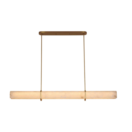 Zarune LED Linear Alabaster Chandelier - Brushed Brass