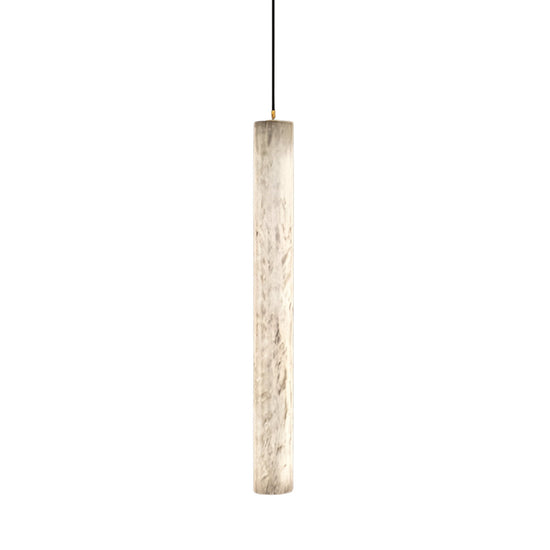 Zenvia LED Alabaster Single Pendant Light - Brushed Brass