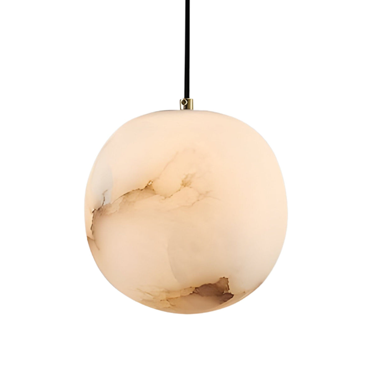 Novara Alabaster Globe Pendant Light - Brushed Brass