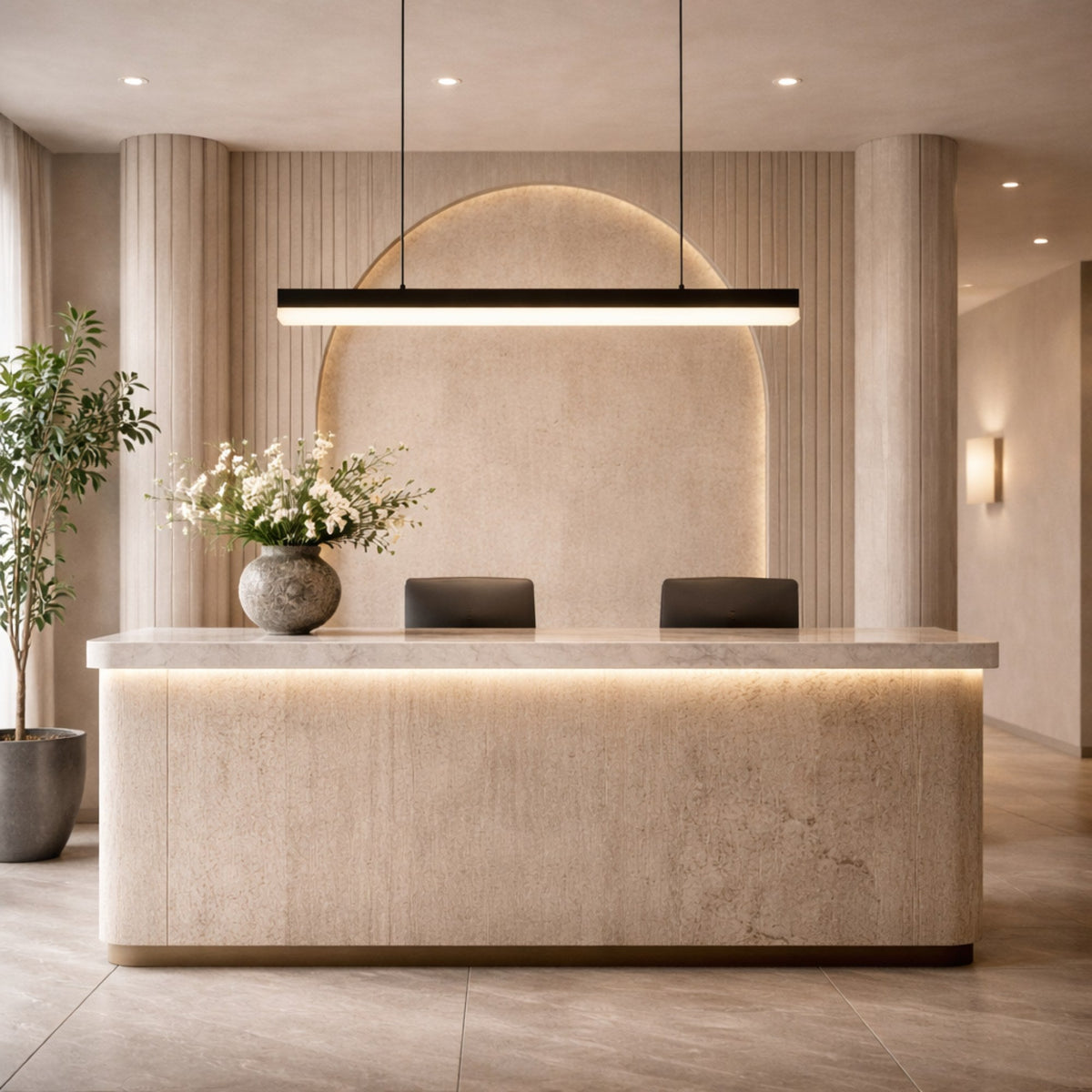 Linea LED Alabaster Linear Chandelier