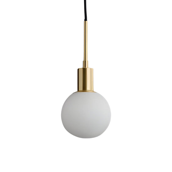 Astra 1 Light Alabaster Pendant Light - Soft White & Brushed Brass