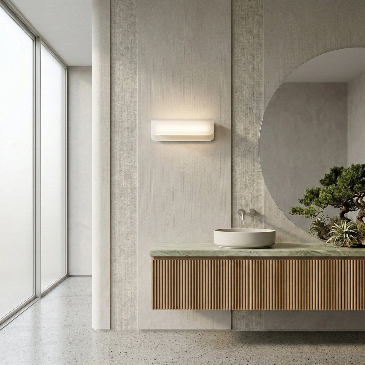 Velisse LED Horizontal Alabaster Wall Light - Soft White