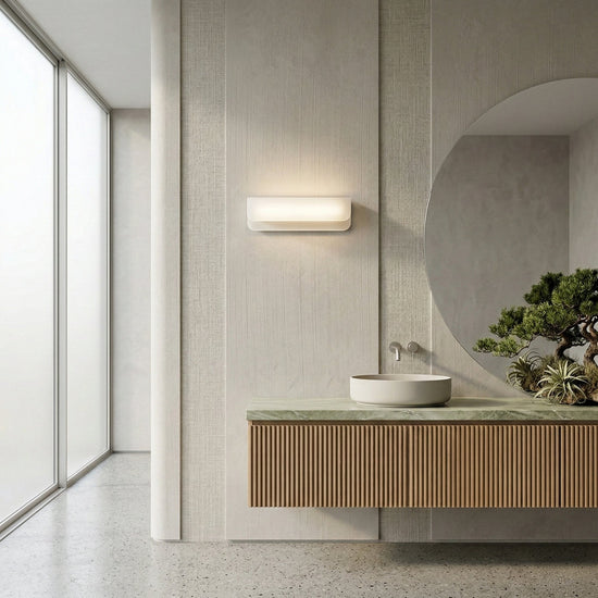 Velisse LED Horizontal Alabaster Wall Light - Soft White