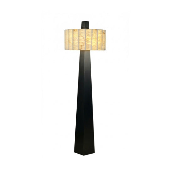 Venus 1 Light Alabaster Floor Lamp - Matte Black
