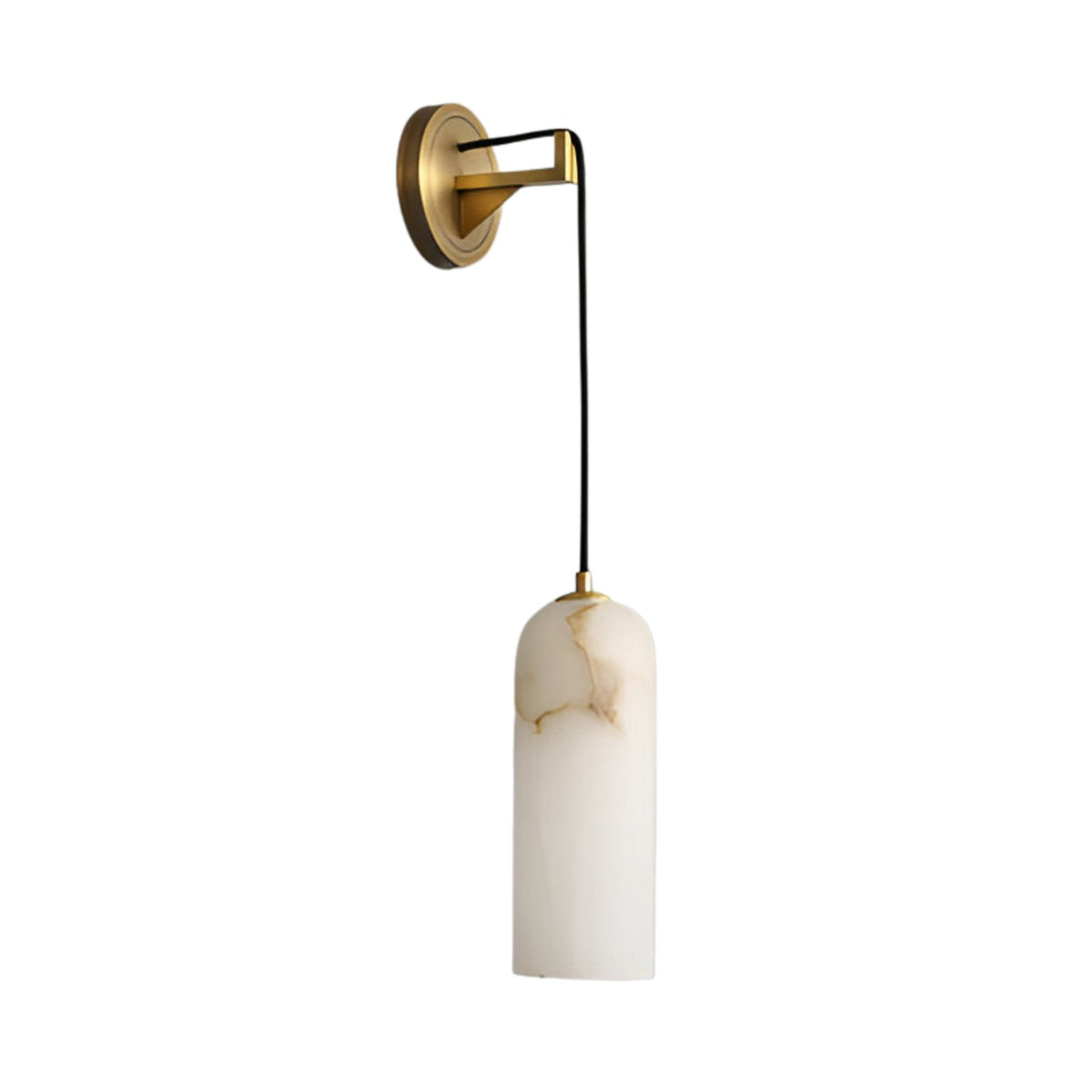 Seradina 1 Light Alabaster Wall Light - Brass