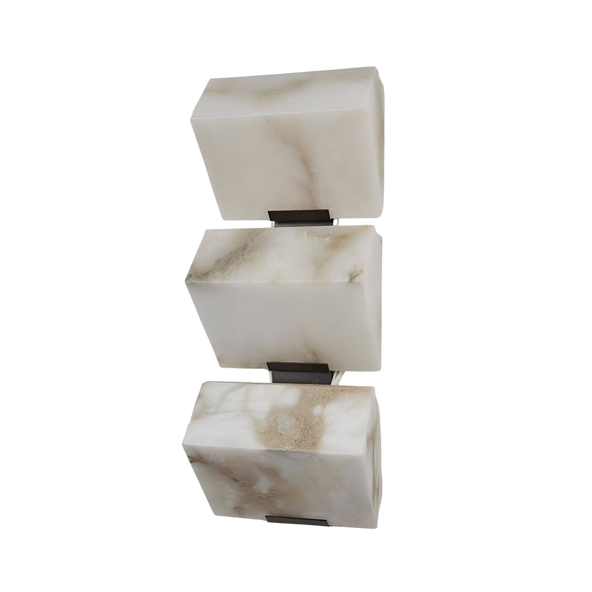 Glorina LED Stacked Alabaster Wall Light - Matt Black
