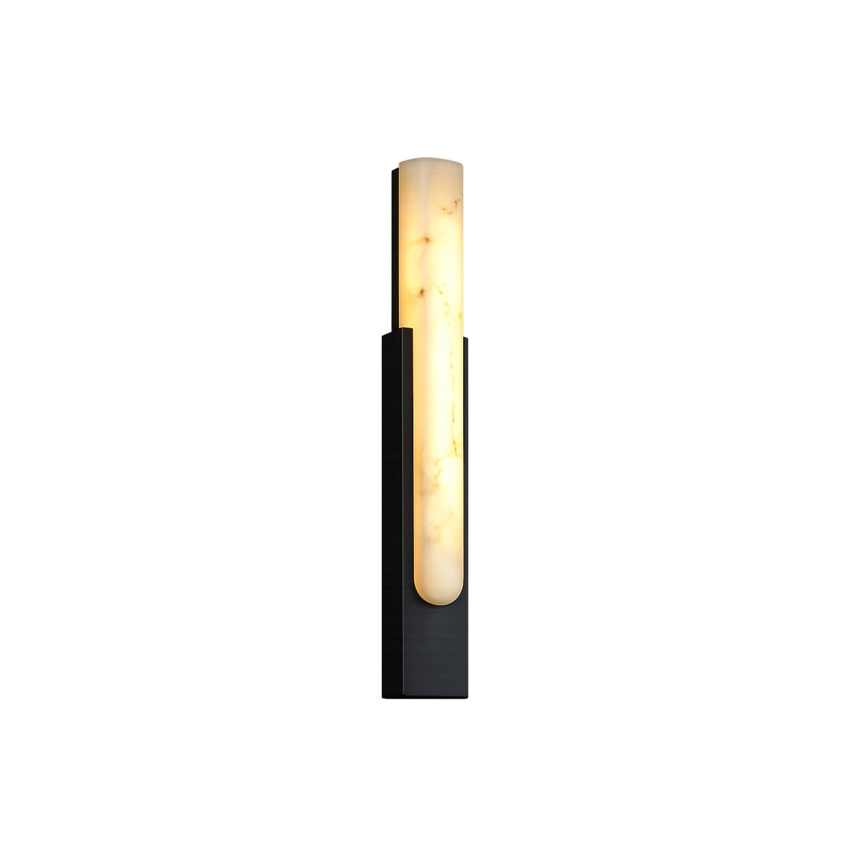 Nerava LED Small Segmented Alabaster Wall Light - Black