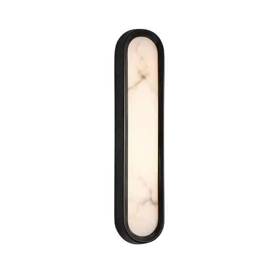 Aurex LED Vertical Alabaster Wall Light - Matte Black