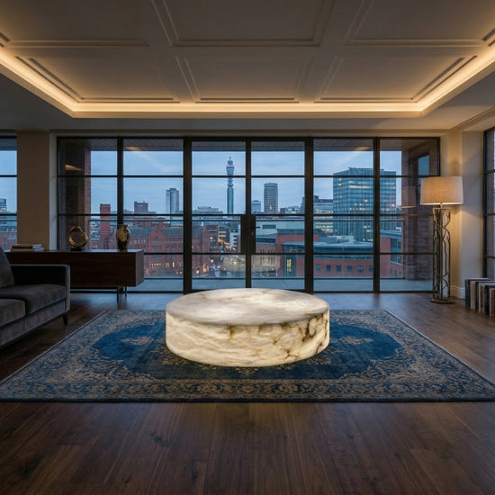 Alurien LED Large Alabaster Coffee Table - Soft White