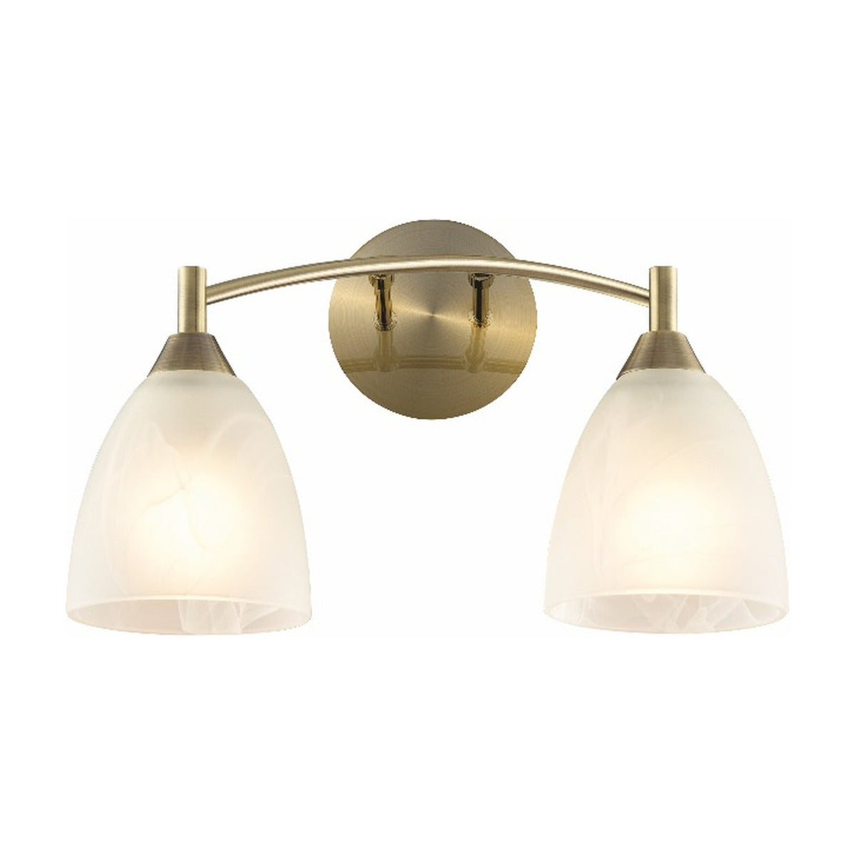 Emmy Bronze Alabaster 2 Light Glass Wall Light
