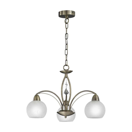 Thea Bronze Crystal Glass 3 Light Ceiling Light