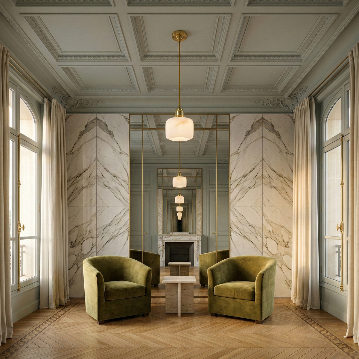 Vantor 1 Light Alabaster Pendant - Soft White & Brushed Brass