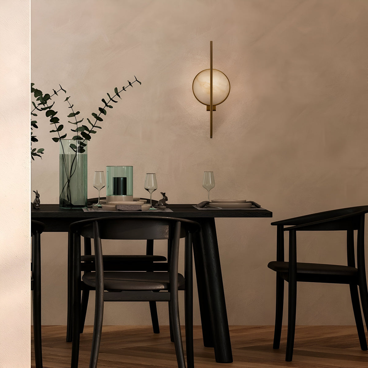 Marmo Wall Light - Gold Frame with Natural Stone Slab