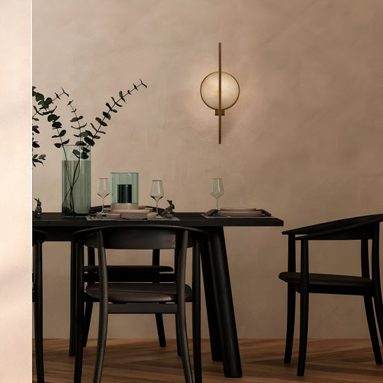 Marmo Wall Light - Gold Frame with Natural Stone Slab