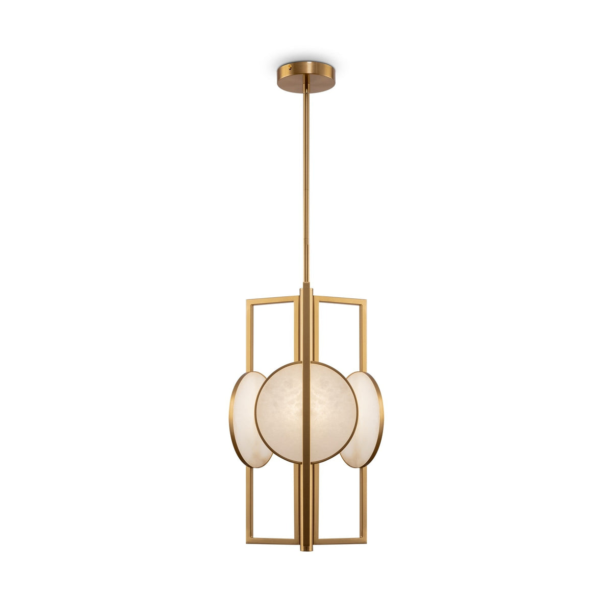 Marmo 3 Light Pendant Chandelier - Gold with Alabaster Discs