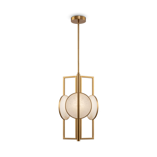 Marmo 3 Light Pendant Chandelier - Gold with Alabaster Discs