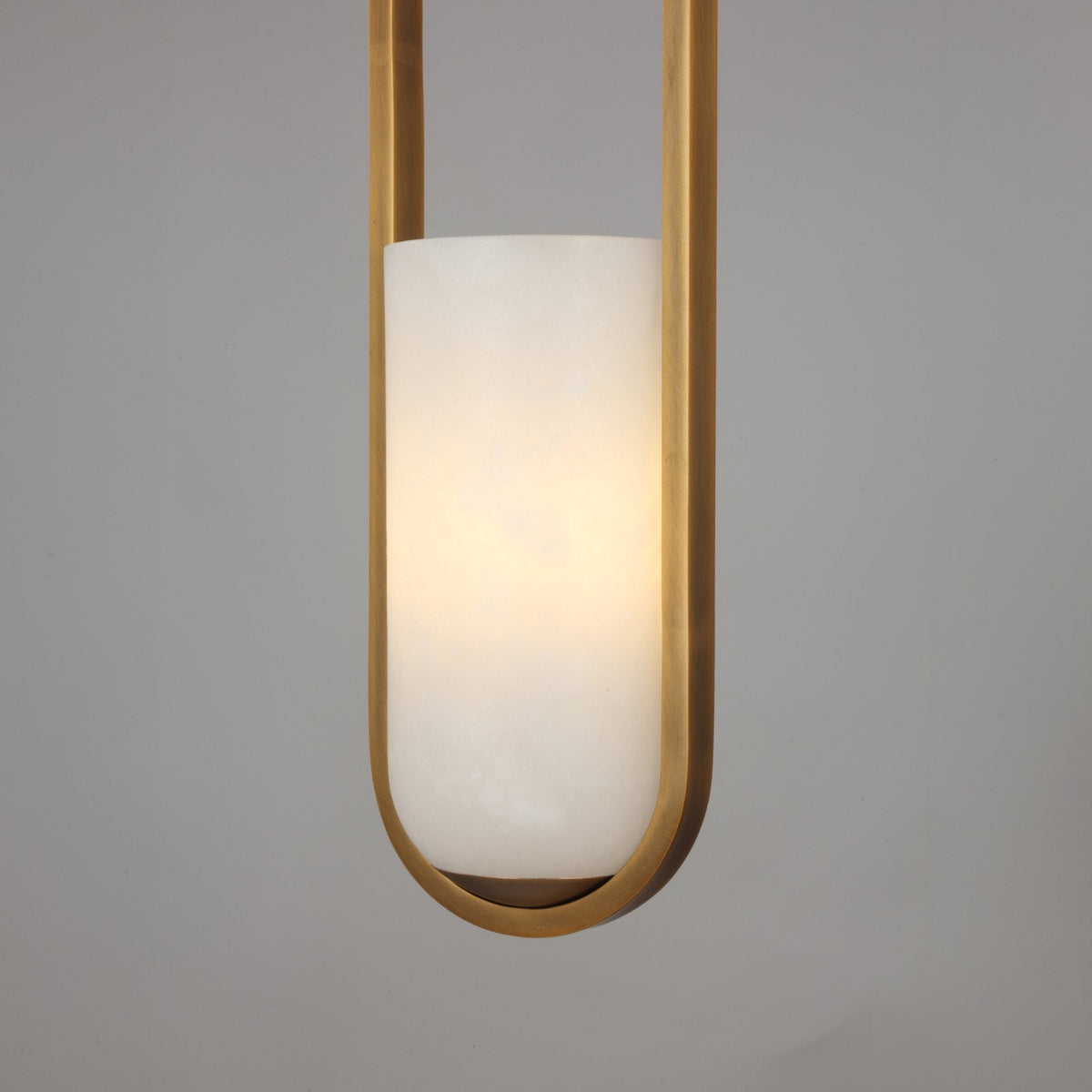 Eliona Capsule Alabaster Pendant Light - Brushed Brass