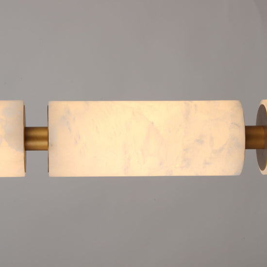 Ardent LED Alabaster Column Pendant Light - Brushed Brass