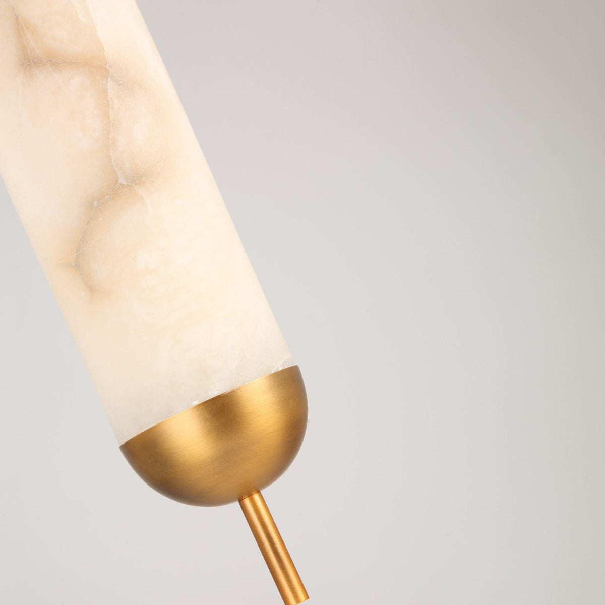 Zerith LED Alabaster Tube Pendant Light - Brushed Brass