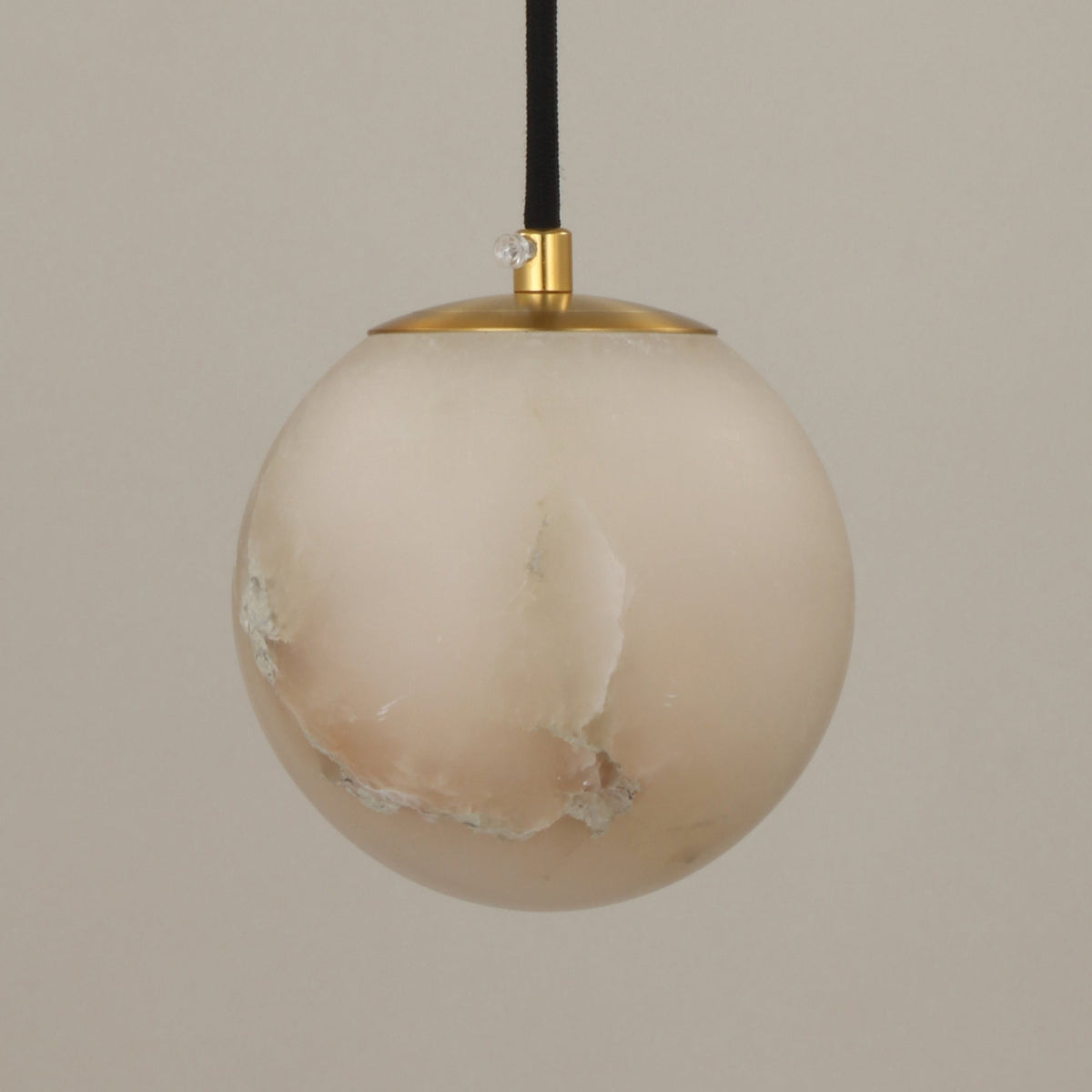 Lyvane Globe Alabaster Pendant Light - Soft White & Brushed Brass