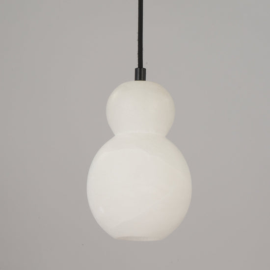 Orlune LED Sculpted Pear Alabaster Pendant Light - Soft White