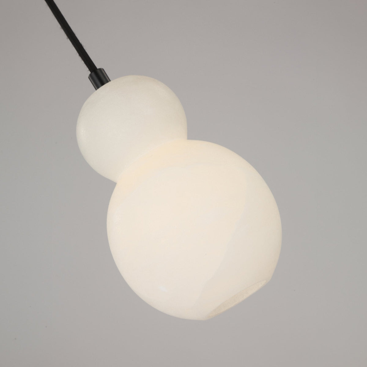 Orlune LED Sculpted Pear Alabaster Pendant Light - Soft White