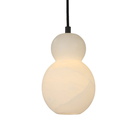 Orlune LED Sculpted Pear Alabaster Pendant Light - Soft White