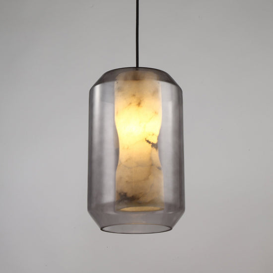 Vale Faceted Alabaster Pendant Light - Soft White