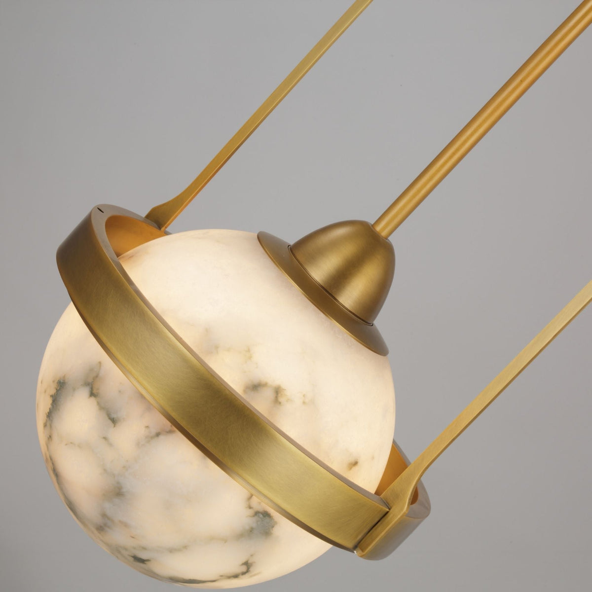 Calnis Alabaster Single Pendant Light - Brushed Brass